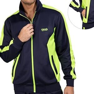 NEW TBY Travels Sports Men's Sweatshirt in Black and Neon Green Size S.